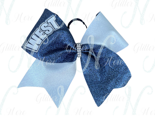 RTS Navy/White WEST Cheer Bow