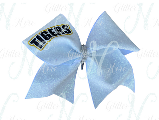 RTS White Tigers Glitter Cheer Bow