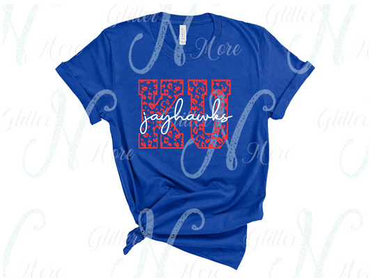 KU Jayhawks Leopard Shirt (Non-Glitter)